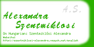 alexandra szentmiklosi business card